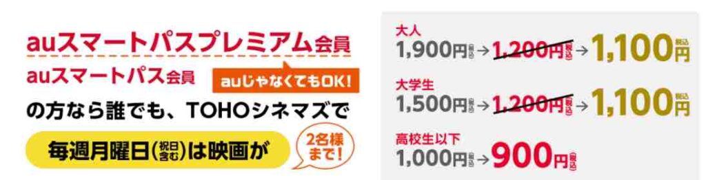 映画を見るなら Auスマートパスプレミアム Auマンデイ Auシネマ割で毎日が安くてお得 割引の使い方と利用方法を紹介 Mtown